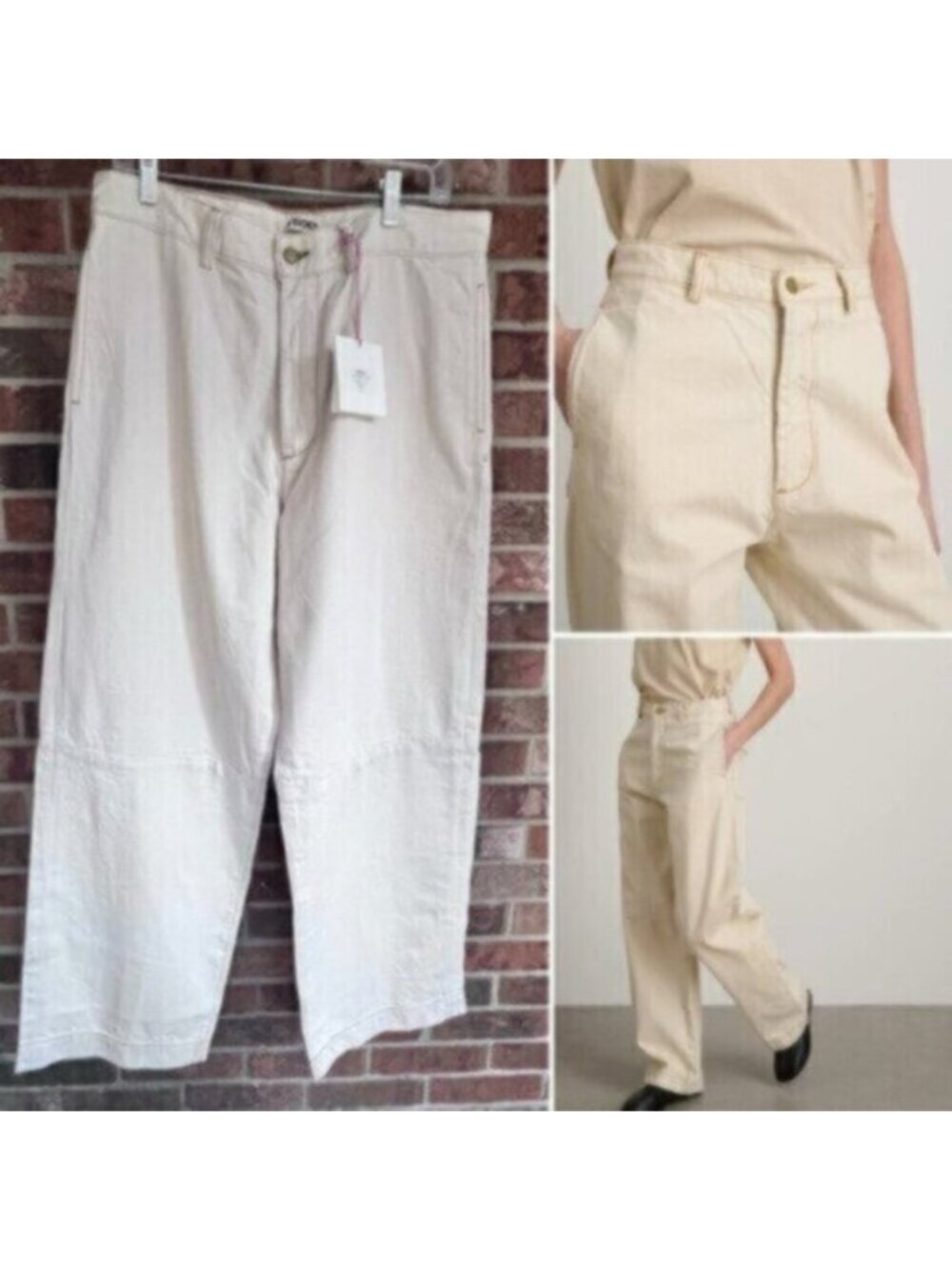 B Sides  Reworked Trouser - Clair Rinse   NEW 100% cotton   Made in USA Size 32